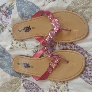 Rue21 pink bling flipflops. Size 10